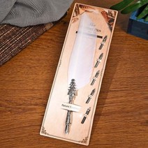 BNB 여러 가지 빛깔의 빈티지 깃털 펜 펜촉 새겨진 꽃 바디 라운드 딥 워터 펜 학생 쓰기 만년필 명절 선물, 휘티