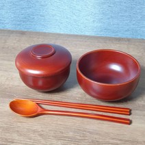 남원공예 목기 제사밥그릇+수저, 1세트