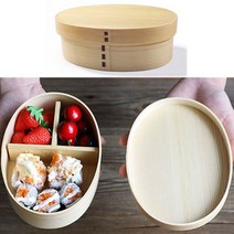 천연 삼나무 원목런치박스 1단 도시락통 (검정밴드포함)
