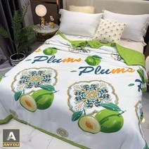 ANYOU 봄 이불 여름 이불 고급 사계절 이불 가정용 침구세트 호텔식 차렵이불, 라임