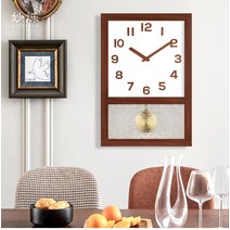 괘종시계 원목 버티컬 타입 벽시계 레트로 일본식감성, 월넛 유리 없음