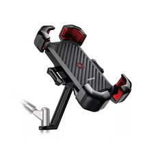 아이베리 프리미엄 오토바이용 포그랩 원터치 이중 고정 휴대폰 거치대 미러형, 1개