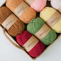 코바늘실 뜨개질 32색상 약90M 마카롱실 목도리 면, 코바늘실 2mm (1.화이트)