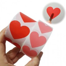 1000p 사이즈별 반투명 스티커 하트 다꾸 답례품 500p, 437. 반투명레드3cm1000