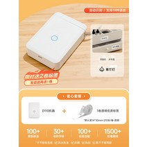 D110 라벨 프린터 가정용 스티커 라벨 부착기 가격 바코드 식품 유통 기한 휴대용 소형 열감 블루투스 휴대폰 투명 컬러 네임 스티커, AS.D110화이트+1롤투명라벨