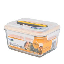 글라스락 사각핸디1800ml(옐로우), 글라스락 직사각핸디1800ml(옐로우), 1개