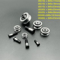 베어링 1-4 피스/묶음 SG10 SG66 + M4 M5 M6 M8 나사 볼트 풀리 볼 트랙 워킹 가이드 롤러 베어링 3D 프린, 06 SG66 6x18.5mm x2set