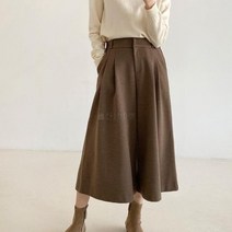 여자 큐롯팬츠 8부 핀턱 a라인 겨울바지 기모 슬랙스