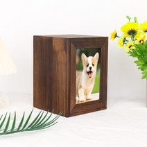 애완동물 애묘 단지 반려묘 장례용품 보관 고양이 강아지 유골함 보관함 상자 고양이 반려견, 블랙 브라운