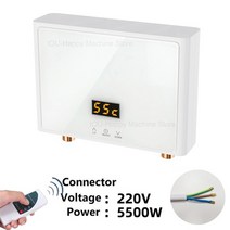 이국주온수기 미니 전기 온수기 200ml 50리터 심야 돼지꼬리 열선 히터 5500 220 인스턴트 욕실 샤워 다목적 가정용, 흰색