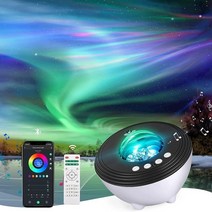 선물용 무드등 조명 램프 라이트 2022 스마트 와이파이 음성 led 야간 프로젝터 별이 빛나는 오로라 갤럭시 알렉사 앰프 성인 침실 장식을 위한 앱 제어, 하얀, 협력사