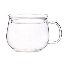 인블룸 4P세트 T 내열유리 티 머그컵 500ml(뚜껑포함)