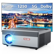 미니 빔프로젝터 LED 프로젝터 4K 15000 루멘 300 인치 안드로이드 5G 와이파이 풀 HD 1920x1080P 비디오 핸드폰, [01] Balck-1250ANSI, [03] AU 플매트 카펫 러그
