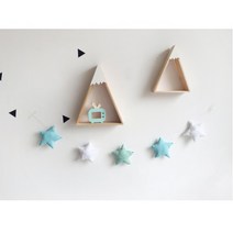 정이유니 마켓 북유럽 패브릭 별 가랜드, 그린