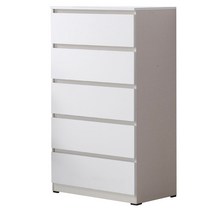 베이직 600 5단서랍장 넉넉한 수납장 거실장 화장대장 다용도장, 화이트, 5개