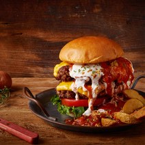 담짜몰 맛있는 핫 더블 스테이크 치즈 햄버거 + 웨지감자 밀키트, 단품