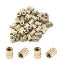 MroMax M2.5 널링 인서트 너트 M2.5x4x3.8mm 암나사 구리 매립 너트 미터법 스루 스레드 프레스 핏 3D 프린팅 사출 성형용 골드 200개 593132, M5x10x7mm