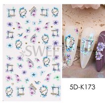 1 pc 디자인 손톱 장식 네일 접착제 손톱 장식 슬라이더 접착제 네일 데칼 SASW5D, 5DK173