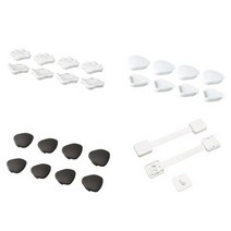 모서리콕 모서리보호대 서랍안전장치 서랍장금장치, 3. 둥근 모서리보호대-다크그레이 4P