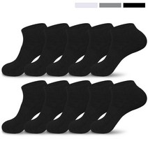 골져스토어 10켤레 NEKAN 남자 여자 ATB 스포츠 도톰 이중 쿠션 무지 양말 발목 단목 중목, 블랙