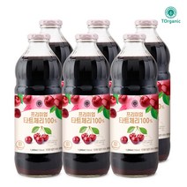 투오가닉 프리미엄 타트체리 주스 100% 착즙원액 1000ml, 6병