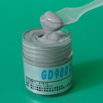실리콘 서멀 고열 내열 구리스 오일 열 전도성 그리스 페이스트 gd900 방열판 고성능 컴파운드 순중량 30 그램 고성능 회색, 같이