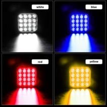 12V 24V 차폭등 싸이키 미등 사이드램프 16구 사각형, 화이트, 1개