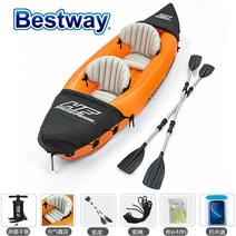 조립식보트 카약 밸리보트 2인용, 더블 보트(패들 + 에어 펌프 + 수리 키트)