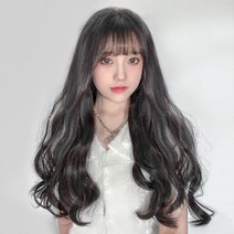 뿌이뿌이가발 아이롱 웨이브 10피스 붙임머리 부분가발 똑딱이 여자 긴머리 펌 헤어, 다크브라운