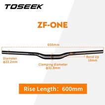 자전거 부품 용품 전기자전거Toseek zf-one mtb 탄소 핸들 바 핸들 바 31.8580-720740760mm 산악 액세서리용 매트 블랙 핸들, 협력사, 상승-600mm