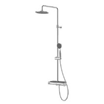 케이앤핫 [아메리칸스탠다드] 플랫 라운드 선반형 3기능 레인 샤워(블랙-1100mm)-FB5784-0GAK21BAA, 1개