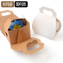 DIY 핸들 기프트박스 핸드메이드 쿠키 떡 캔디 구디백, 색상, 브라운