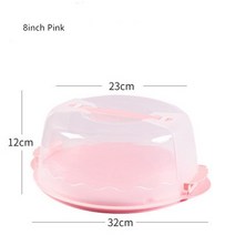 머핀컵 일회용 실리콘 사각 은박 유산지 JO LIFE-투명 케이크 상자 플라스틱 웨딩 포장 패드 투명 컵케익, 02 8inch Pink