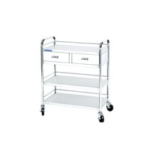 티렉스 다용도 병원 카트 드레싱카 스텐 주방 SUS304, 회진용 카트, TCY-422S, 1개, 실버