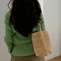 여성 데일리백 밀짚디자인 원통형 숄더백 미니 버킷백 여름 가방