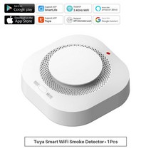 가스자동차단기Tuya Zigbee WIFI Smart Smoke Detector Wireless Fire Protection Alarm Sensor Work With, 02 wifi