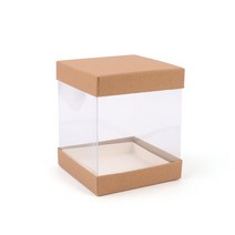 DSBB 투명 포장 케이스 1P 사각 10X12CM 브라운 선물케이스 투명선물상자 포장투명케이스