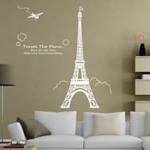 큐데코 셀프인테리어 포인트스티커, 에펠탑(대형) - 화이트