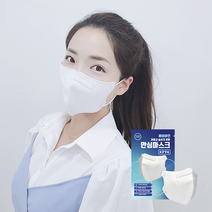 [제조사직영몰/써멀본드 안감사용] 100% 국산 부자재 KF94 귀안아픈 숨쉬기편한 새부리형마스크 FDA등록 에어마인 안심마스크 50/100매입, 100매입, 화이트