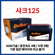 샤크 125 AGM 배터리 12V 6Ah