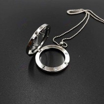 포토 목걸이 팬던트 원 동그라미 가족사진 우정(실버)