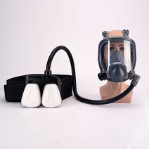 방독면 전기 공급장치 연기 방지 화생방 호흡 마스크, 원형 더스트 박스가 있는 전동식 마스크, 전동송풍 마스크세트+2091 원형 필터 면