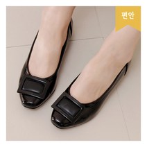 호박슈즈 2cm 우레탄창 국내생산 편한 정장 에나멜 플랫슈즈 108407