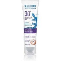 Blue Lizard Sport 미네랄 선스크린 – 화학 활성제 없음 – SPF 30+ UVA/UVB 보호 5온스 튜브: 건강 및, 1