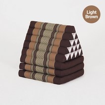 [메종드아트] 뮤즈카폭 (Muse Kapok) 라이트브라운 LightBrown - 1인용 3단 접이식 삼각 쇼파 베드 / 캠핑매트 / 등받이 / 태국매트 / 미니멀라이프