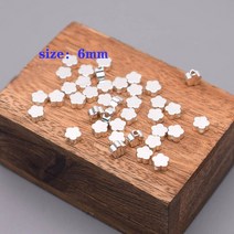 스틸비즈재료 은볼 여자팔찌 6mm 오각형 하트 크로스 나비 모양 비즈 메탈 구리 골드 컬러 루즈 쥬얼리 만들기 DIY 팔찌 구멍 1.7mm, [03] A0071 -10pcs