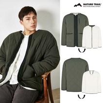 네이처트레일 리버서블 항아리 퀼팅 플리스 패딩 점퍼 - 카키