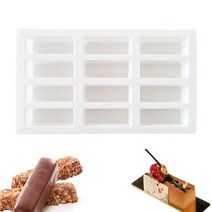 실리콘 단백질 바 몰드 직사각형 그라놀라바 비누 수지 키 체인 월병 베이킹 액세서리, 8 cups