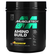 스트로베리 (워터멜론) 맛 593g(20.92oz) MuscleTech Amino Build, 트로피컬 트위스트
