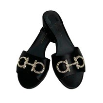 페라가모 큐빅 장식 3cm 슬리퍼/블랙/LAMPIO 3CM 685590